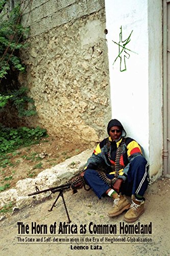 Book cover featuring a person with a weapon, titled “The Horn of Africa…”