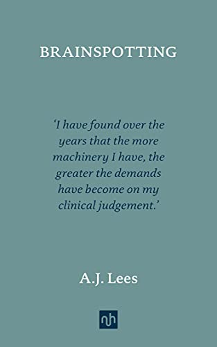 Blue book cover with white text: "Brainspotting" and author A.J. Lees.