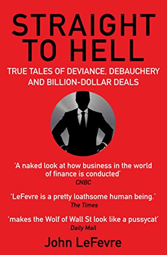Red book cover with silhouette of a man in a suit, titled "Straight to Hell.