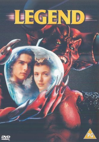 "Legend DVD cover featuring a red demon and two characters in a bubble."