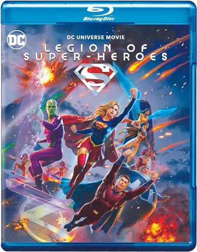 Blu-ray cover for "Legion of Super-Heroes" featuring superhero characters.