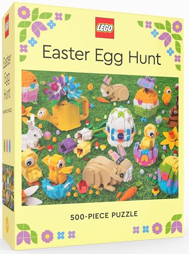 LEGO Easter Egg Hunt puzzle box with colorful brick-built animals and eggs.