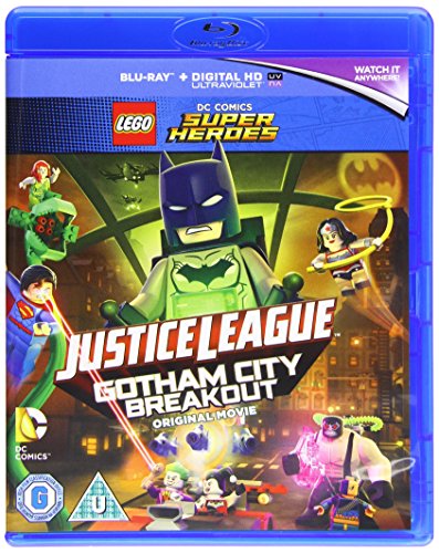 Lego Justice League Gotham City Breakout Blu-ray cover featuring Batman and other DC characters.