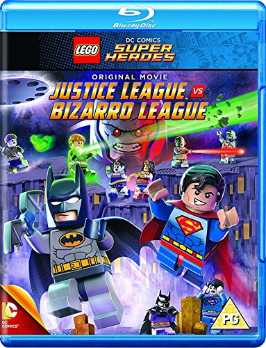 "Lego Justice League vs Bizarro League" Blu-ray case with Lego superhero characters on the cover.