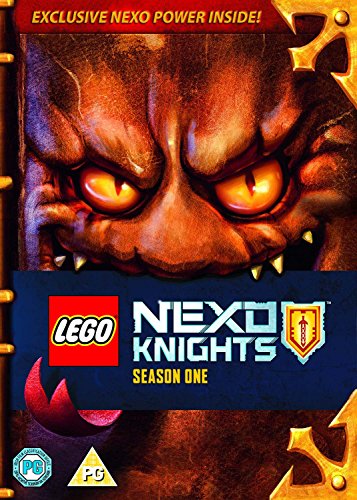Lego Nexo Knights Season One DVD cover featuring a menacing monster face.