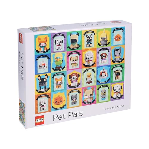 LEGO Pet Pals 1000-piece puzzle box featuring colorful brick-built animal portraits.