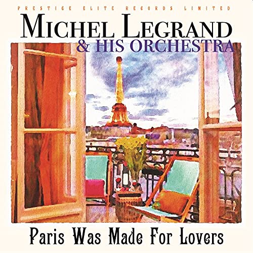 "Album cover with watercolor painting of balcony with Eiffel Tower in the background."