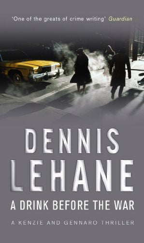 Book cover: foggy street scene with car and figures, large white text “Dennis Lehane”.