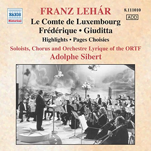 CD cover for Le Comte De Luxembourg opera by Franz Lehar, with orchestra image.