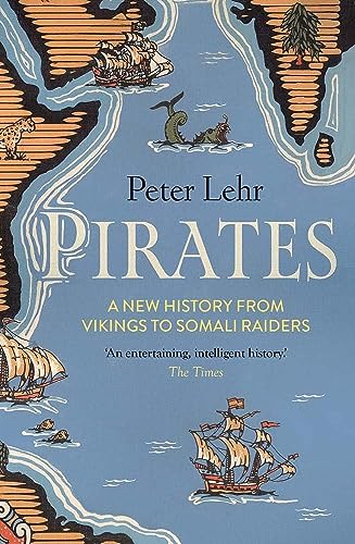 Book cover depicting sailing ships, a sea serpent, and the title "Pirates.
