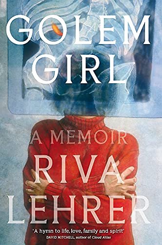 Book cover: "Golem Girl" memoir with painted figure in red sweater.