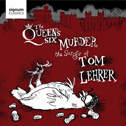 CD cover: red background, castle illustration, dead bird, text “The Queen’s Six Murder”.