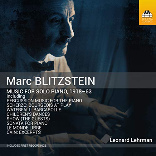 CD cover featuring portrait of composer Marc Blitzstein playing piano.