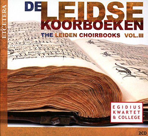 "CD cover featuring an open, leather-bound book with sheet music."