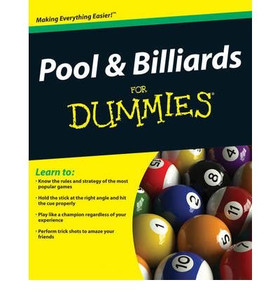Book cover: "Pool & Billiards For Dummies" with colorful billiard balls.