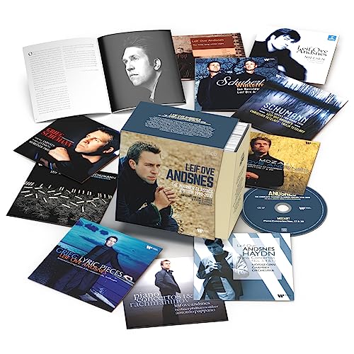 CD box set featuring pianist Leif Ove Andsnes and album covers.