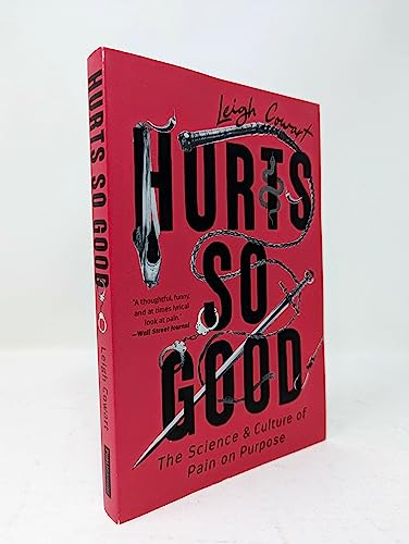 Red book cover with title "Hurts So Good" and imagery of tools.