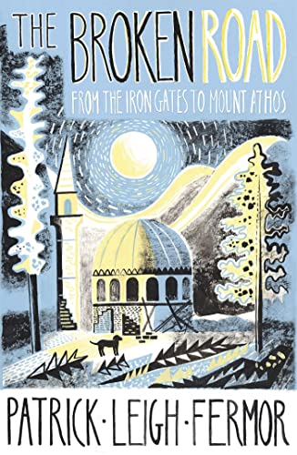 Book cover illustration showing a domed building, trees, and a dog under a moon.