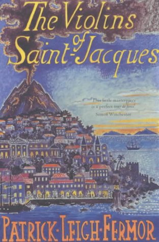 Book cover depicting a coastal town with a volcano in the background.