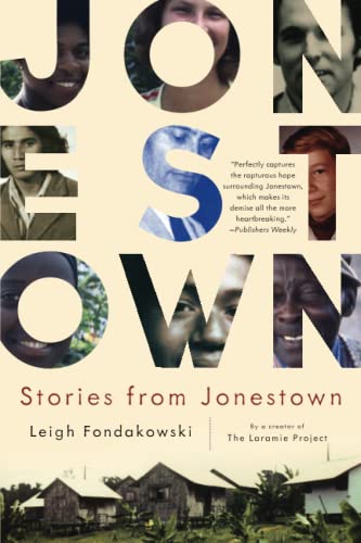 Book cover with portraits and the title “Stories from Jonestown.”