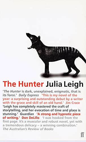 Book cover for The Hunter by Julia Leigh featuring a black thylacine illustration.