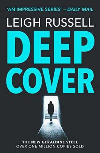 Book cover: “Deep Cover” by Leigh Russell, featuring a shadowy figure.