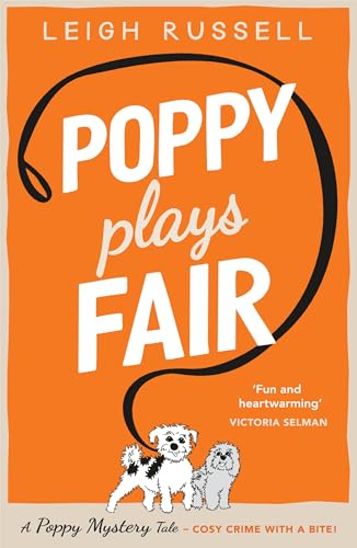 Book cover: “Poppy Plays Fair” with illustration of two small dogs.