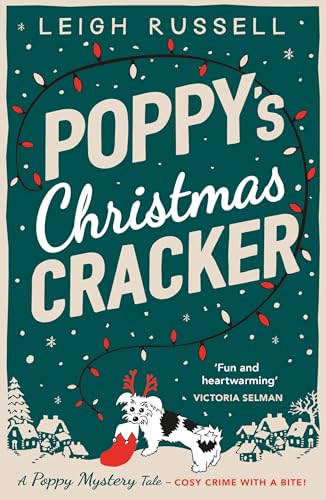 Book cover: “Poppy’s Christmas Cracker” with a dog wearing reindeer antlers.