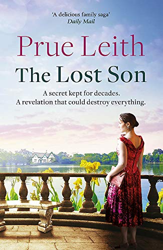 Book cover: woman by a balustrade overlooking a lake and house.