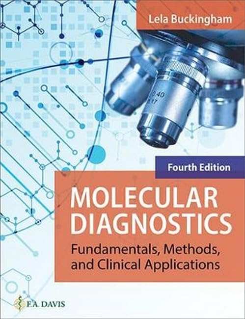 Book cover: "Molecular Diagnostics" with microscope and circuit board design.