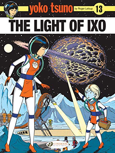 Comic book cover: two astronauts gaze at a large, patterned planet.