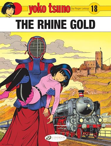Comic book cover: Yoko Tsuno held by a figure near a train.