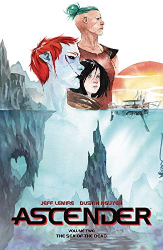 Comic book cover featuring three characters and a watery landscape.