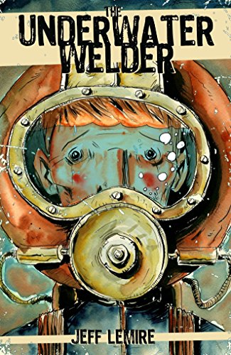 Book cover: man in diving helmet, illustrated, with title "The Underwater Welder".