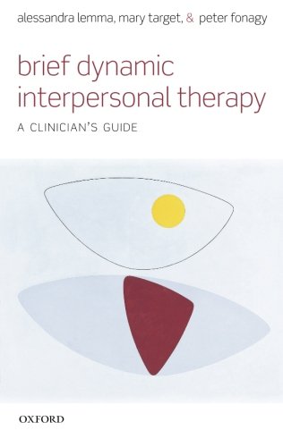 Book cover titled Brief Dynamic Interpersonal Therapy with abstract geometric shapes on white background.