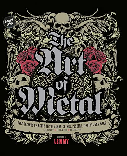 Book cover: skulls, roses, and ornate lettering for “The Art of Metal.”