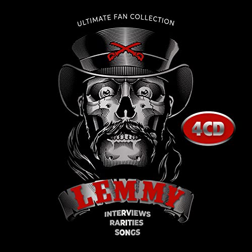 Lemmy Kilmister skull illustration with top hat, text “Ultimate Fan Collection”.