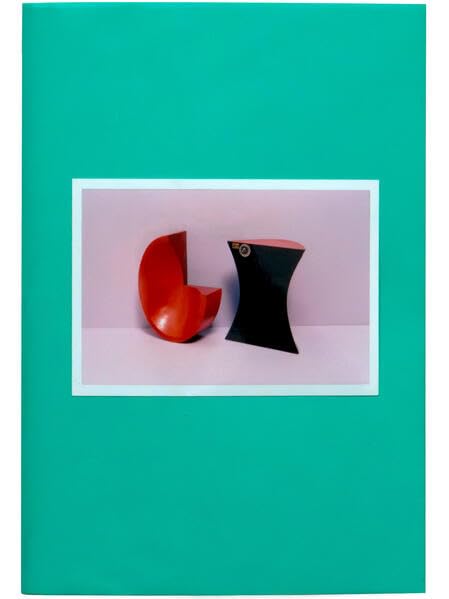 Book cover with abstract red and black geometric sculptures.