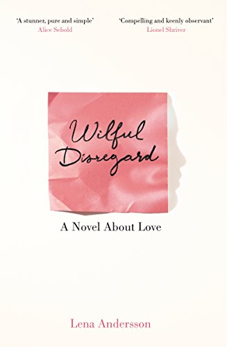 Book cover: "Wilful Disregard" with pink abstract art and a woman’s profile.