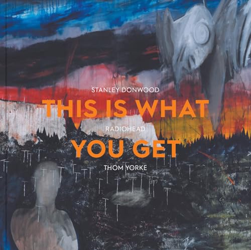 Book cover with abstract painted figures and bold orange text.