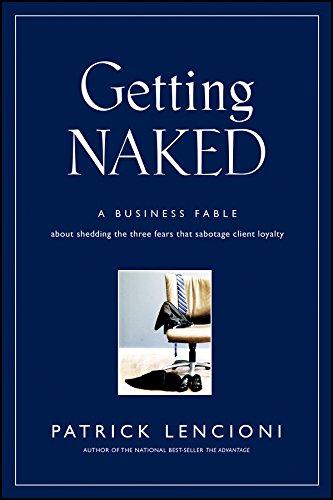 Book cover: "Getting Naked" by Patrick Lencioni, with image of chair and shoes.