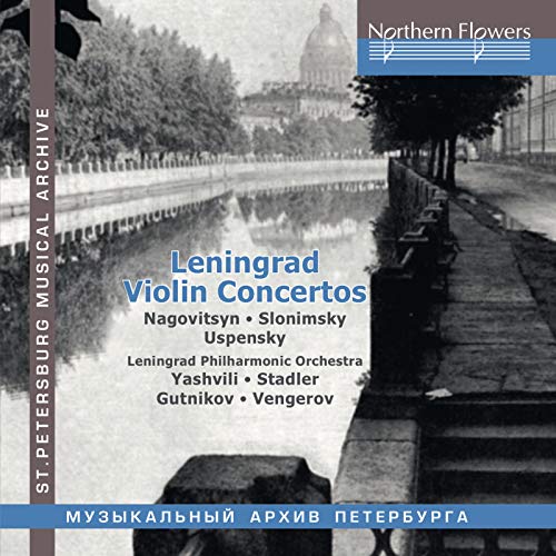 CD cover: grayscale cityscape with text “Leningrad Violin Concertos.”