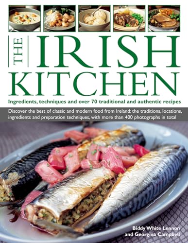 Cookbook cover featuring traditional Irish food, including fish and stew.