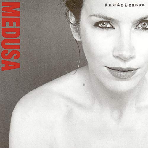 Close-up portrait of Annie Lennox, album cover for “Medusa.”