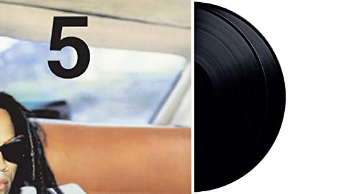 Lenny Kravitz "5" vinyl record, black discs in white jacket.
