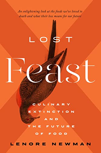Book cover: "Lost Feast" with image of a passenger pigeon and orange background.