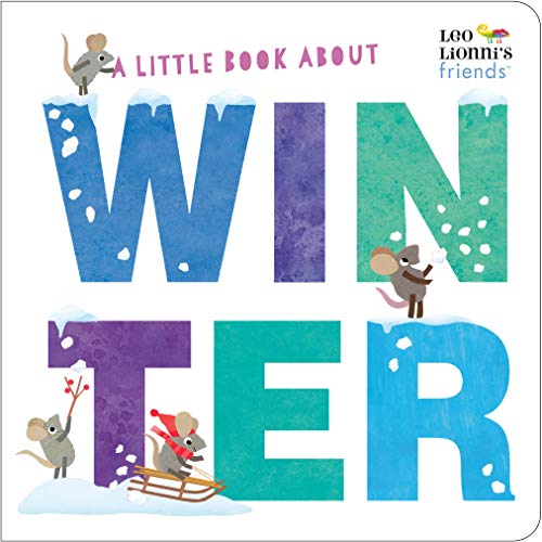 Book cover with large letters spelling "WINTER" and small mice illustrations.