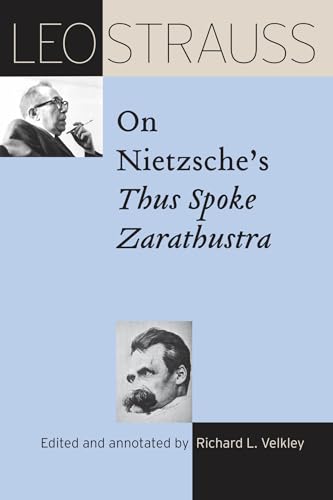 Book cover featuring portraits of Leo Strauss and Friedrich Nietzsche.