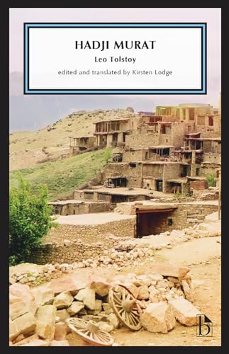 Book cover: "Hadji Murat" by Leo Tolstoy, with a mountain village scene.