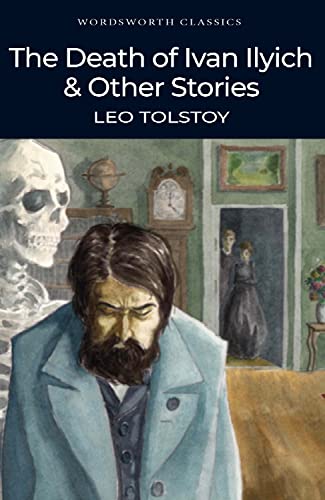 Book cover featuring a bearded man, a skeleton, and figures in a doorway.